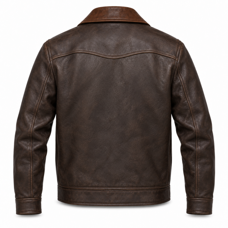 Altair Dark Brown Men's Leather Relaxed Aviator Bomber | Blackstone Jackets