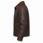 Altair Dark Brown Men's Leather Relaxed Aviator Bomber | Blackstone Jackets