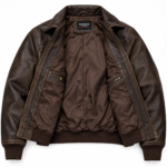 Altair Dark Brown Men's Leather Relaxed Aviator Bomber | Blackstone Jackets