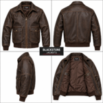 Altair Dark Brown Men's Leather Relaxed Aviator Bomber | Blackstone Jackets