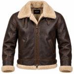 Kodiak Dark Brown / Cream Men's Leather Cold-Weather Aviator | Blackstone Jackets