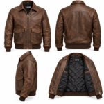 Mercury Distressed Brown Men's Aviator Leather Jacket | Blackstone Jackets