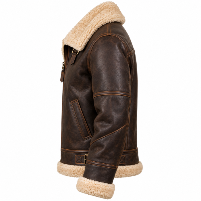 Kodiak Dark Brown / Cream Men's Leather Cold-Weather Aviator | Blackstone Jackets