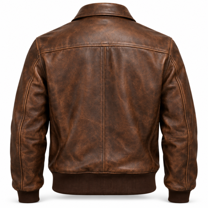 Mercury Distressed Brown Men's Aviator Leather Jacket | Blackstone Jackets