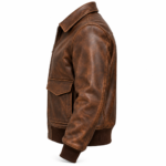 Mercury Distressed Brown Men's Aviator Leather Jacket | Blackstone Jackets