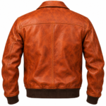 Phoenix Burnt Orange Men's Leather Retro Aviator Bomber | Blackstone Jackets