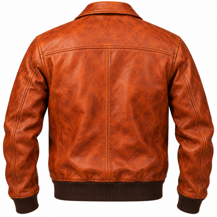 Phoenix Burnt Orange Men's Leather Retro Aviator Bomber | Blackstone Jackets