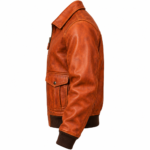 Phoenix Burnt Orange Men's Leather Retro Aviator Bomber | Blackstone Jackets