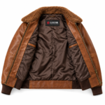 Orion Light Tobacco Brown Men's Aviator Leather Jacket | Blackstone Jackets