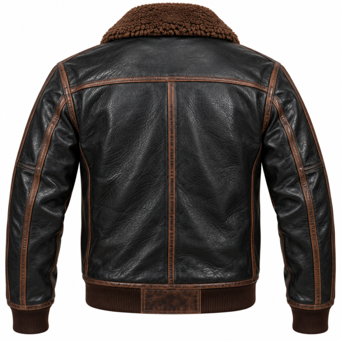 Ranger Black / Brown Men's Leather Rugged Flight Jacket | Blackstone Jackets