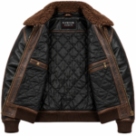 Ranger Black / Brown Men's Leather Rugged Flight Jacket | Blackstone Jackets
