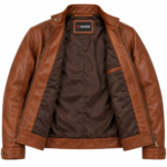 Nomad Cognac Brown Men's Aviator Leather Jacket | Blackstone Jackets