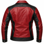 Redline Deep Red / Black Men's Leather Modern Aviator Racer | Blackstone Jackets