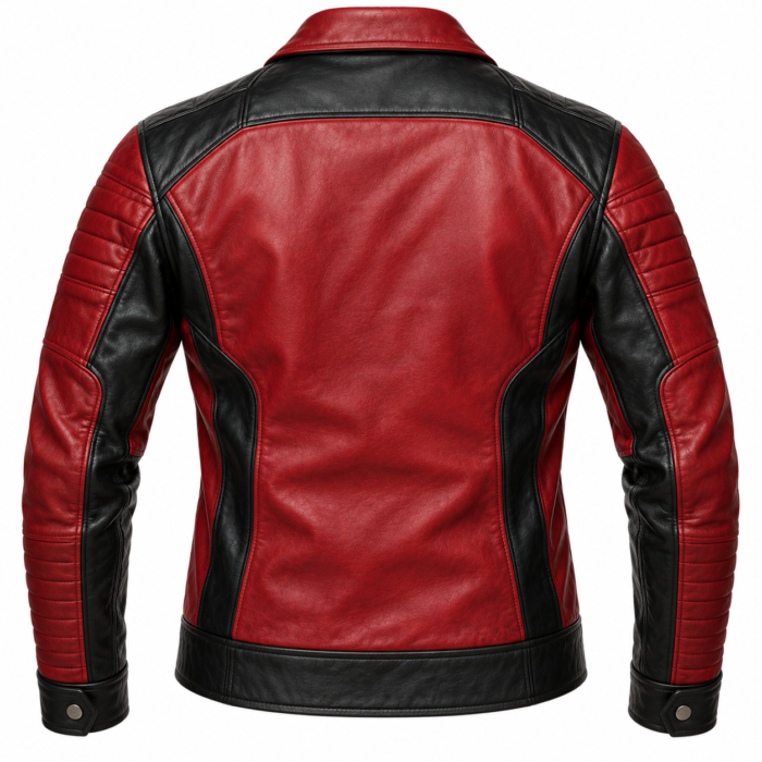 Redline Deep Red / Black Men's Leather Modern Aviator Racer | Blackstone Jackets