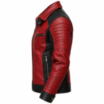 Redline Deep Red / Black Men's Leather Modern Aviator Racer | Blackstone Jackets