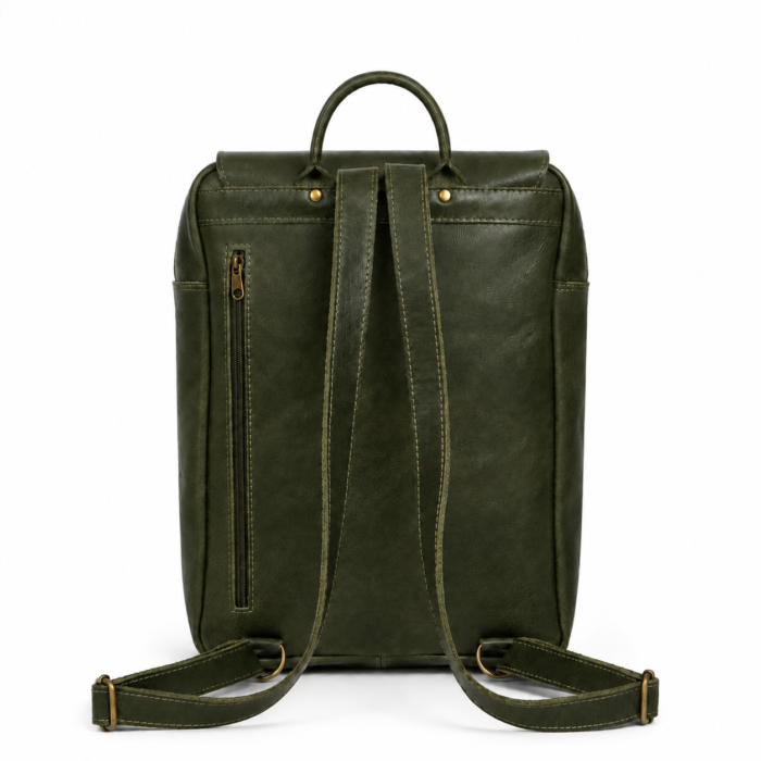 Olive Green Leather Backpack Handmade Laptop Travel Rucksack Stylish Unisex Work School Bag Gift