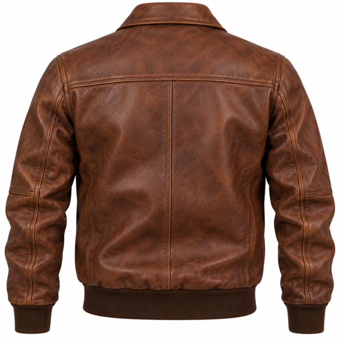 Ridge Tobacco Brown Men's Leather Classic Flight Blouson | Blackstone Jackets
