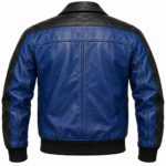 Skyline Royal Blue / Black Men's Leather Contemporary Aviator Bomber | Blackstone Jackets