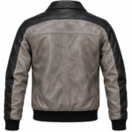 Stratus Stone Grey / Black Men's Leather Relaxed Flight Jacket | Blackstone Jackets