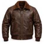 Ranger Espresso Brown Men's Aviator Leather Jacket | Blackstone Jackets