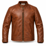 Nomad Cognac Brown Men's Aviator Leather Jacket | Blackstone Jackets