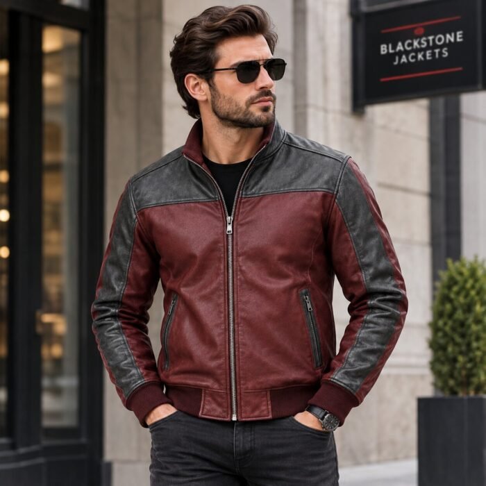 Vanguard Black Men's Leather Longline Pilot Jacket | Blackstone Jackets