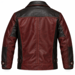 Archer Burgundy / Black Men's Leather Longer Flight Jacket | Blackstone Jackets