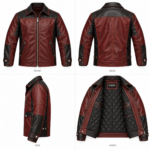 Archer Burgundy / Black Men's Leather Longer Flight Jacket | Blackstone Jackets