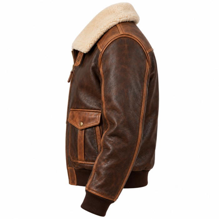 Thunder Espresso / Tan Men's Leather Heavy A-2 Inspired Jacket | Blackstone Jackets