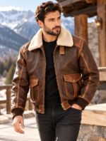 Thunder Espresso / Tan Men's Leather Heavy A-2 Inspired Jacket | Blackstone Jackets