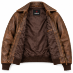 Atlas Distressed Brown Men's A-2 Flight Leather Jacket | Blackstone Jackets