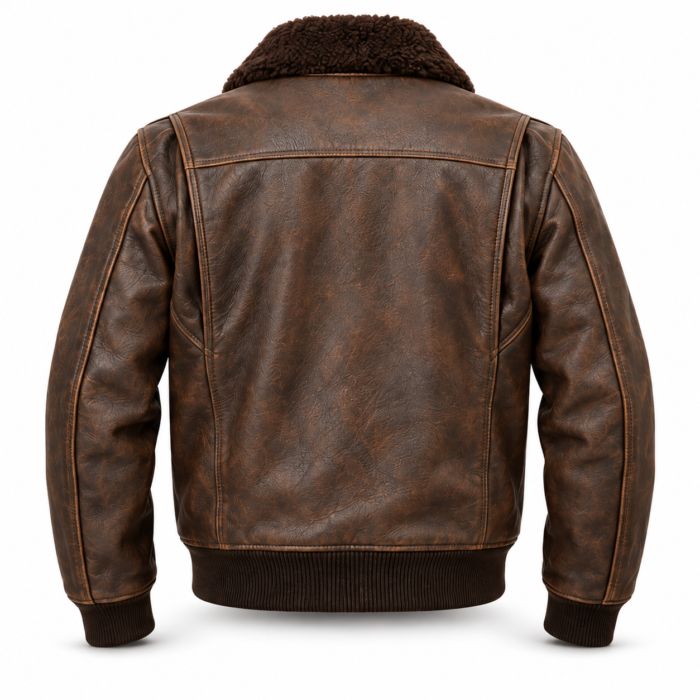Atlas Distressed Seal Brown Men's G-1 Flight Leather Jacket | Blackstone Jackets