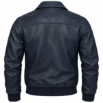 Atlas Navy Men's Leather Minimal Flight Bomber | Blackstone Jackets