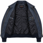Atlas Navy Men's Leather Minimal Flight Bomber | Blackstone Jackets