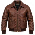 Barron Cognac Men's Leather Vintage A-2 Inspired Jacket | Blackstone Jackets