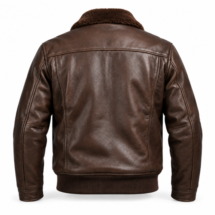 Ranger Espresso Brown Men's Aviator Leather Jacket | Blackstone Jackets