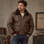 Bishop Seal Brown Men's G-1 Flight Leather Jacket | Blackstone Jackets