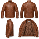 Nomad Cognac Brown Men's Aviator Leather Jacket | Blackstone Jackets