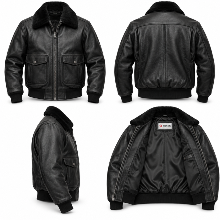 Archer Black Men's G-1 Flight Leather Jacket | Blackstone Jackets
