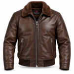 Ranger Espresso Brown Men's Aviator Leather Jacket | Blackstone Jackets
