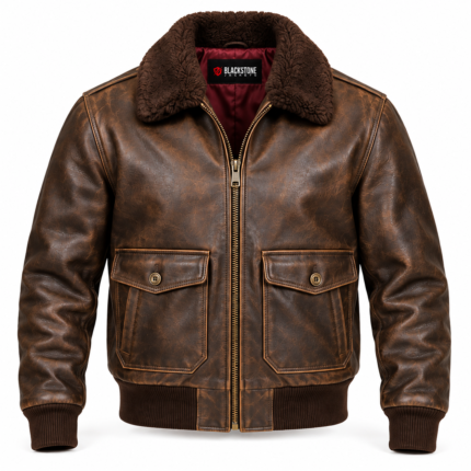 Orion Distressed Seal Brown Men's G-1 Flight Leather Jacket | Blackstone Jackets