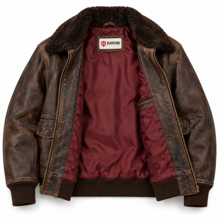 Atlas Distressed Seal Brown Men's G-1 Flight Leather Jacket | Blackstone Jackets