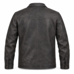 Beacon Charcoal Men's Leather Contemporary Aviator Blouson | Blackstone Jackets