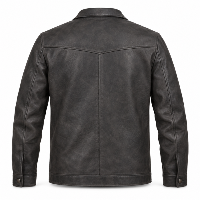 Beacon Charcoal Men's Leather Contemporary Aviator Blouson | Blackstone Jackets
