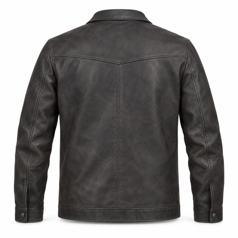Beacon Charcoal Men's Leather Contemporary Aviator Blouson | Blackstone Jackets