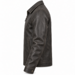 Beacon Charcoal Men's Leather Contemporary Aviator Blouson | Blackstone Jackets