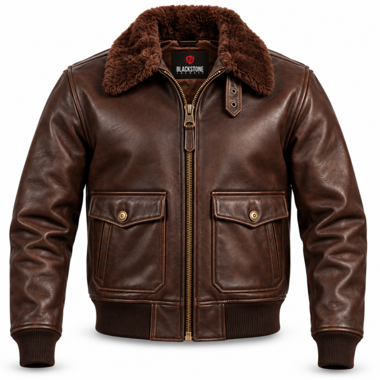 Frontier Dark Chocolate Brown Men's G-1 Flight Leather Jacket | Blackstone Jackets