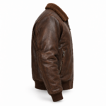 Ranger Espresso Brown Men's Aviator Leather Jacket | Blackstone Jackets