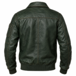 Boreal Forest Green Men's Leather Utility Flight Jacket | Blackstone Jackets