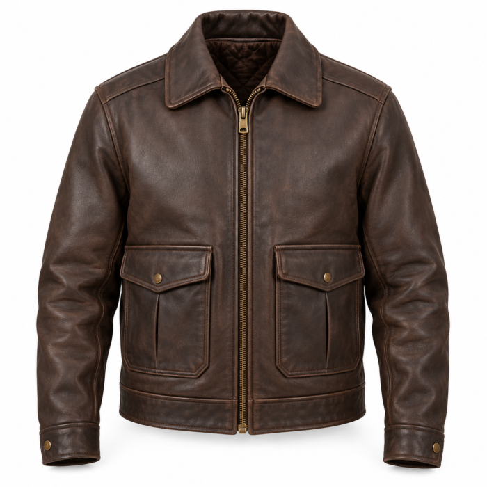 8.1 briggs-espresso-brown-men-s-leather-heavy-aviator-jacket-front.webp Briggs Espresso Brown Men's Leather Heavy Aviator Jacket | Blackstone Jackets